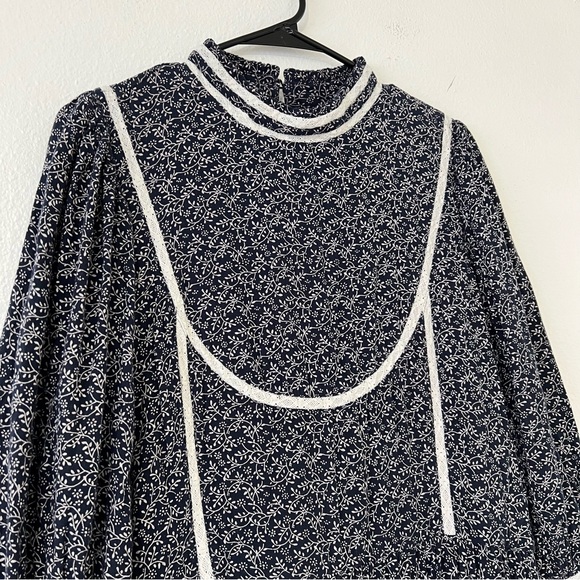 Anthropologie Meadows Amaryllis Floral cottagecore prairie lined dress size 12 - Picture 3 of 11